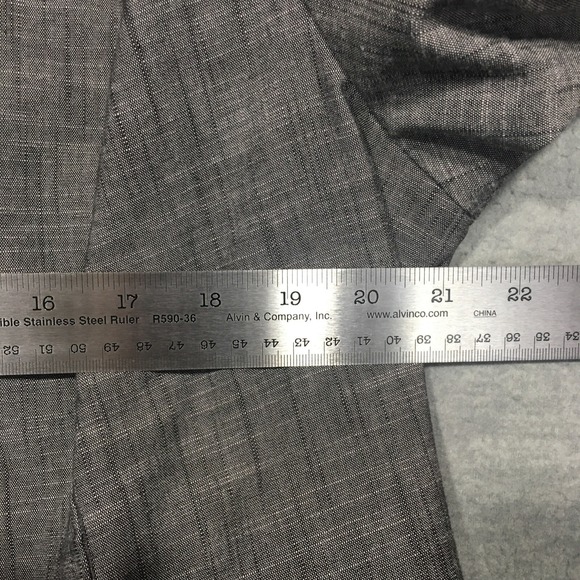 CJ Banks X 14W Short Gray Ruched Blazer Jacket Pleated Shoulder Pads Open Lined - Picture 4 of 12